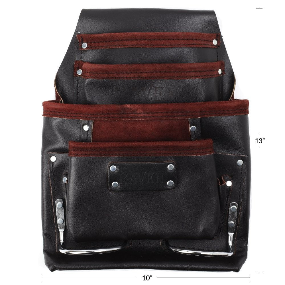 ToolTreaux 10 Pocket Oil Tanned Leather Tool Pouch DIY Woodworking, 13 x 10 Inch, view 3