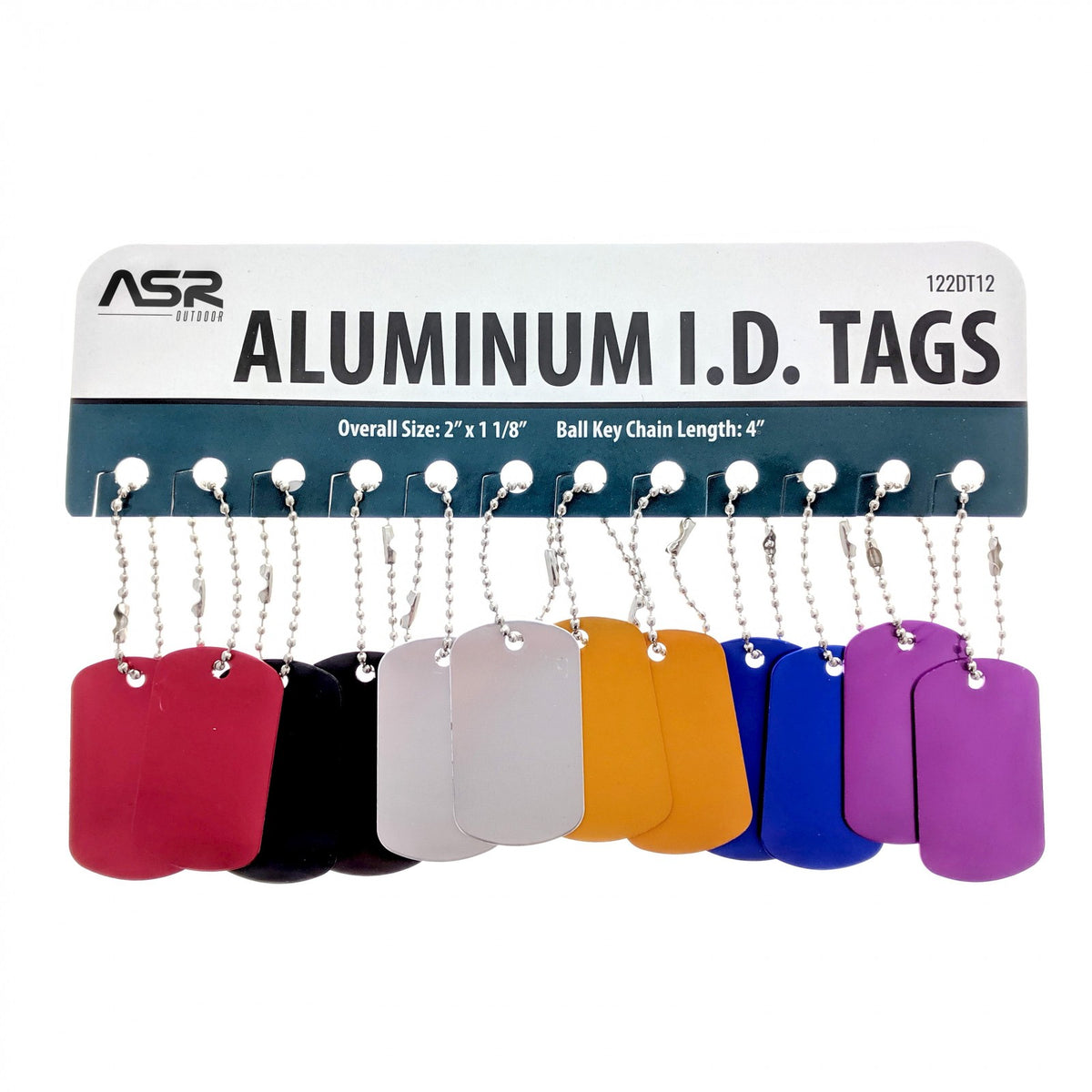 (6 Pack) Aluminum Dog Tag Military GI Blank Key Chain, view 8