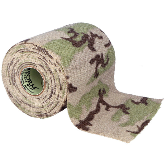 One roll of GEAR AID Camo Form Self-Cling Reusable Camouflage Wrap, 2 inches by 144 inches, assorted camouflage