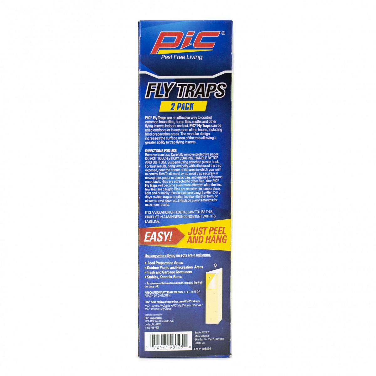 PIC Fly Traps Glue Attracts and Traps Flying Insects No Mess No Vapors - 2 Pack, view 5