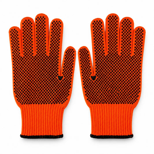 One pair of hi-vis dot knit grip garden gloves in unisex, one size fit.