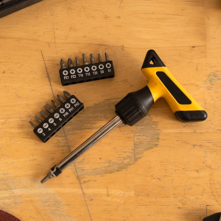 2 Pack 16pc Ratchet Screwdriver Handle Set w/ Magnetized Bits Power Hand Tools, view 5