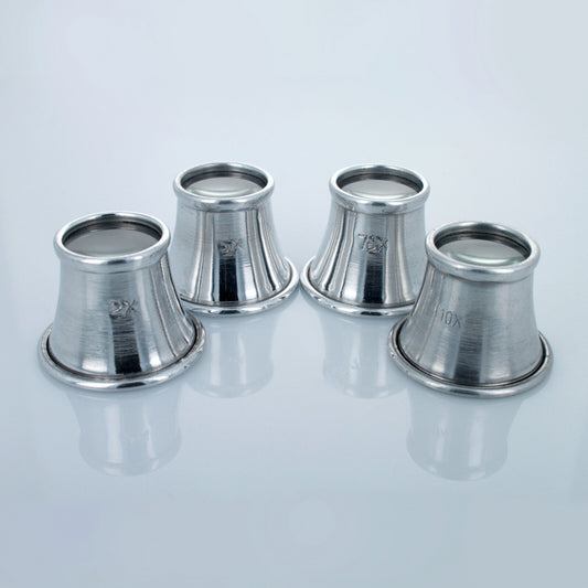 Universal Tool Aluminum Jewelers Eye Loupe Set 2.5X 5X 7.5X 10X Magnifiers 4pc, view 2