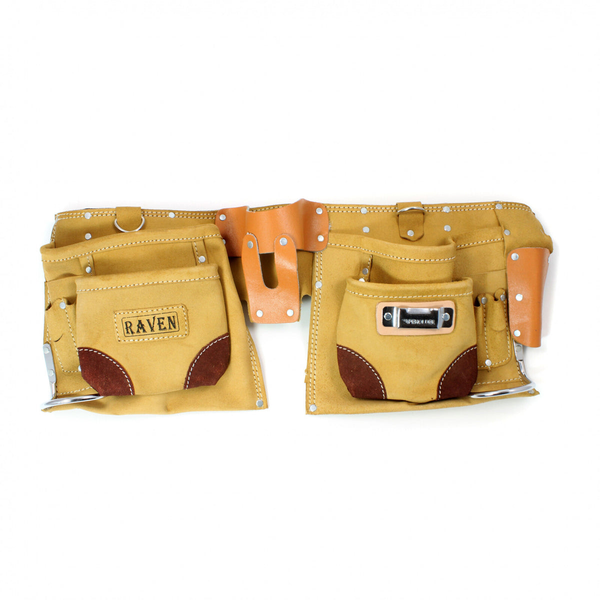 9 Pocket Carpenter Tool Belt Heavy Duty Suede Leather Fits Hammer And Nails, view 15