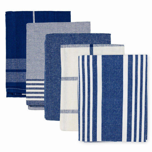 Beille 5pc 100% Cotton Oversized Dish Towel Set Kitchen Accessories (4 Colors)