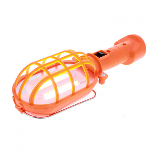Dual COB LED work light with magnetic base and hanging hook, shown in upright position.