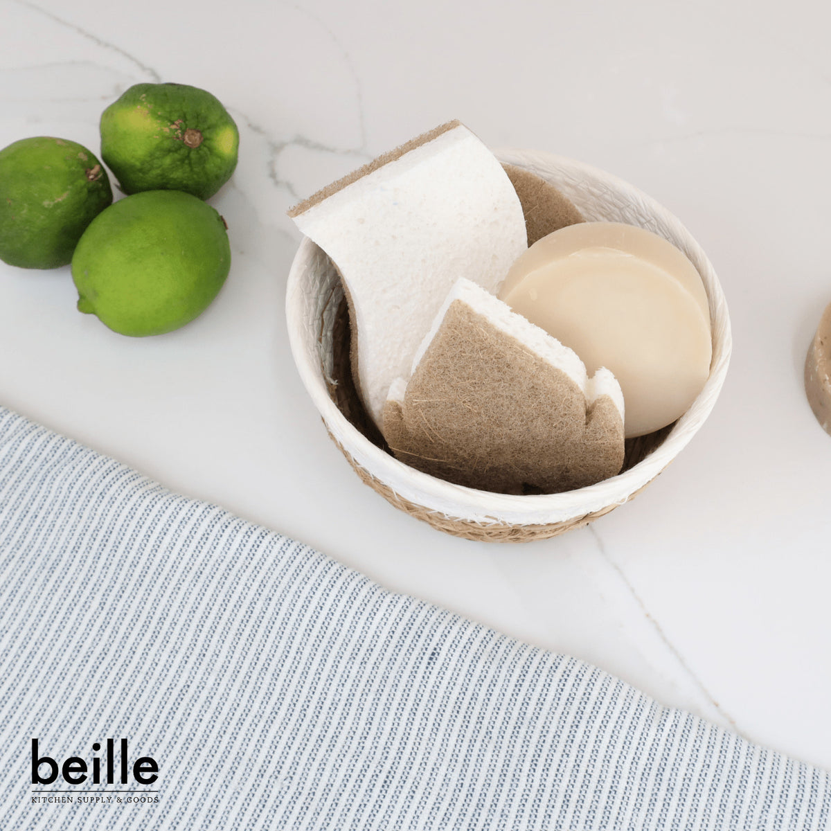 2 Pack Beille 2pk Non Scratch Coconut Plant Based Dish Sponge Kitchen Tools