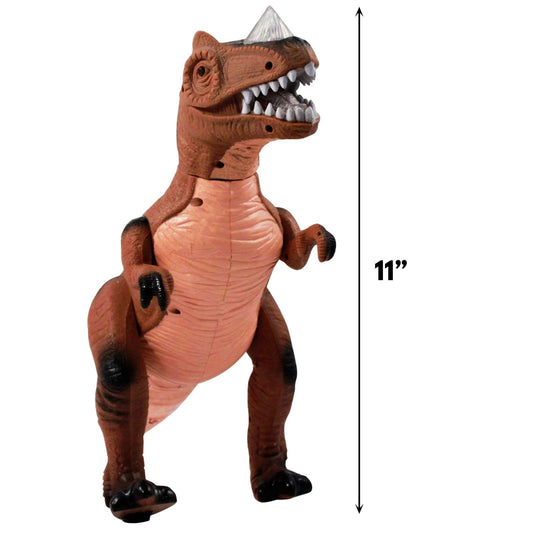 Light Up Dancing Dino RC T-Rex Dinosaur Predator With Radio Control - Brown, view 2