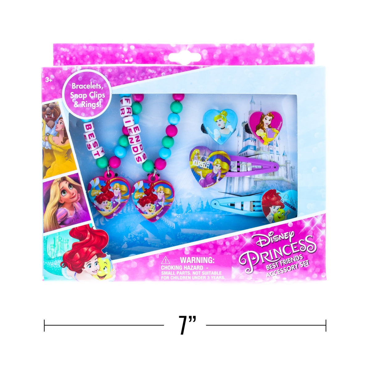 Disney Princess 6pc Girls BFF Fashion Jewelry Hair Accessories Set with, view 7