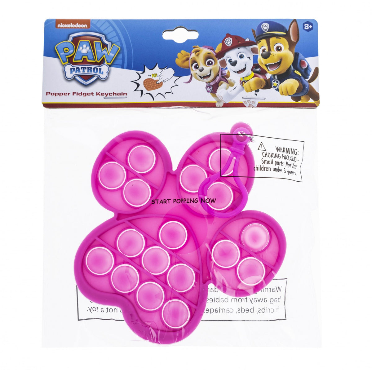2 Pack Paw Patrol Push Pop It Fidget Toy Stress Relief Kids Keychain - Pink, view 11