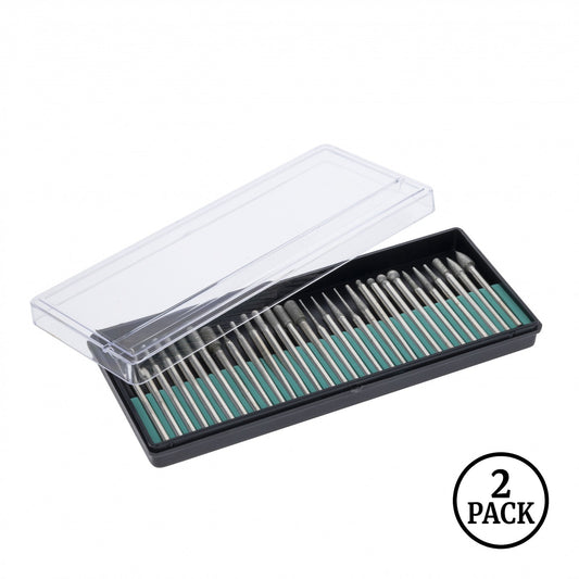 Two packs each with 30 assorted diamond burrs, 120 grit, featuring .125 inch shanks.