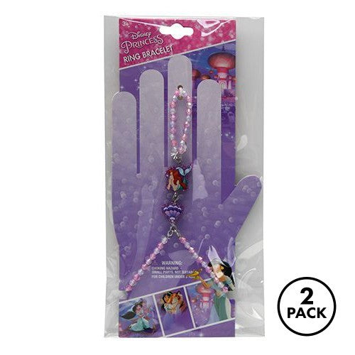 Two sets of Disney Princess Ariel girls rings, bracelets, and charms on display.