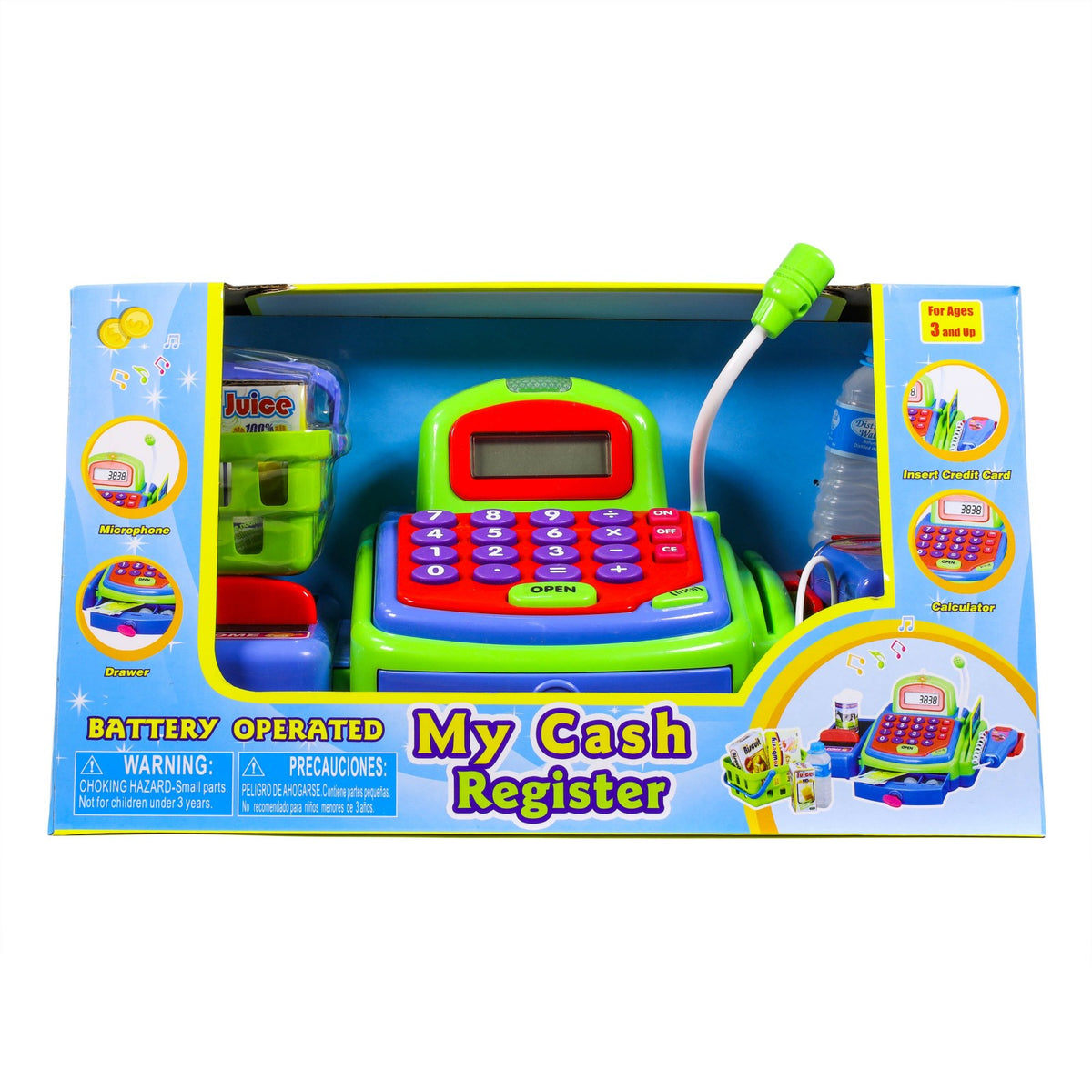 KidPlay Toys Pretend Cash Register with Play Money and Groceries, view 5