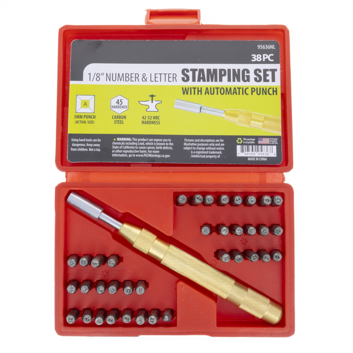 ToolTreaux Metal Number and Letter Stamping Set Auto Punch Storage Case - 38pc, view 7