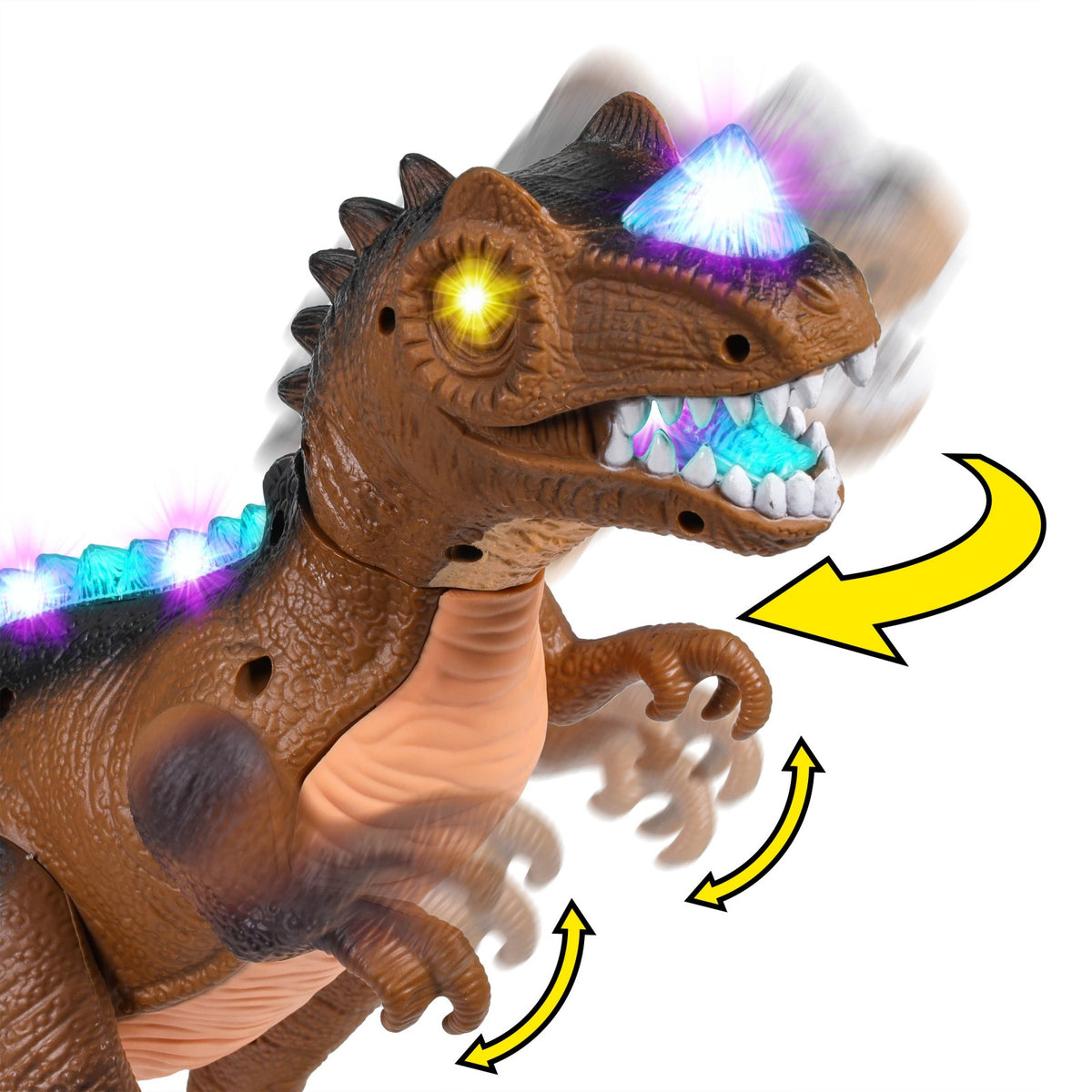 Kidplokio RC Remote Control Brown T Rex Dinosaur Toys with LED Lights, Sounds,, view 8