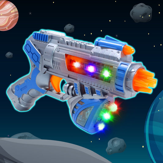 Kidplokio Sonic Space Blaster Toy Gun with Flashing Lights and Sounds, Blue,, view 2
