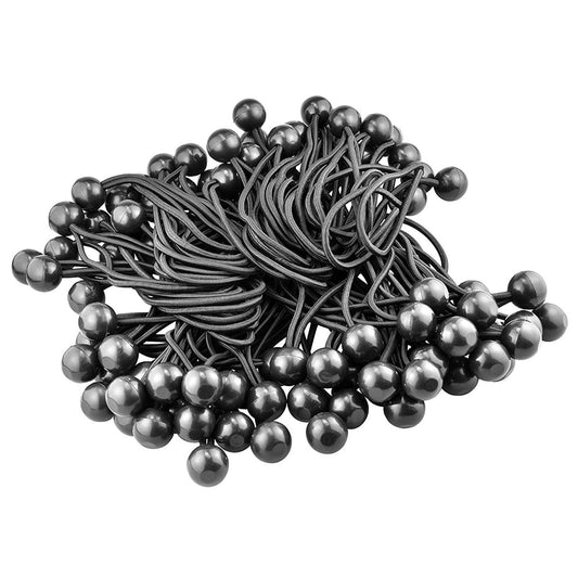 Set of 100 black stretch cords with black ball ends, each cord measures 8 inches in length
