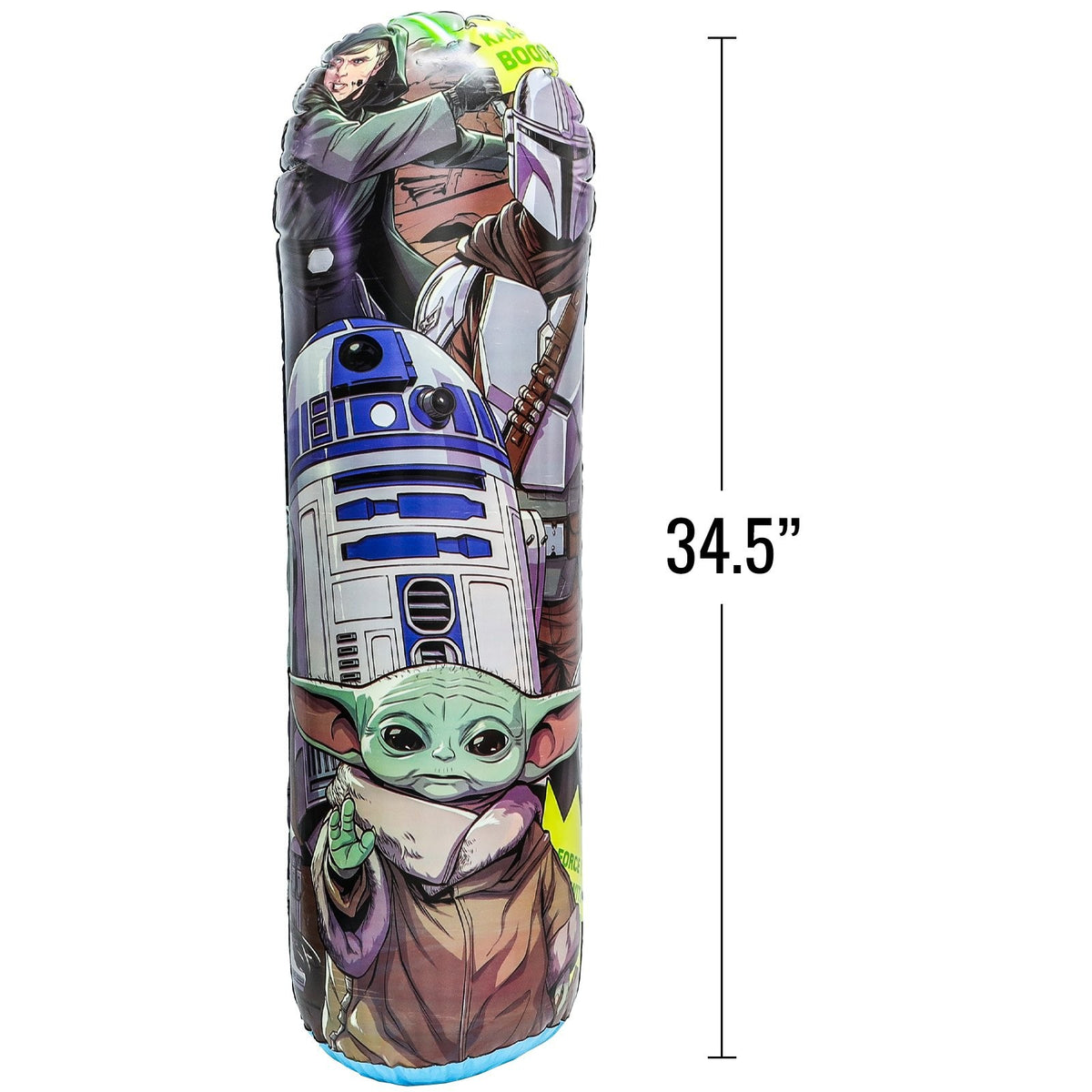2 Pack Star Wars The Mandalorian Kids Inflatable Punching Bop Bag Exercise Toy, view 4