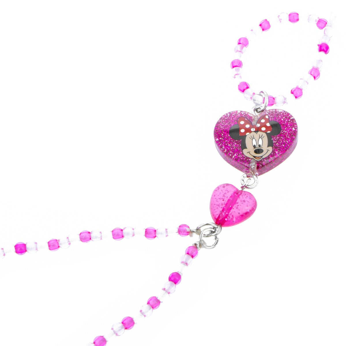 2 Pack Disney Minnie Mouse Girls Beaded Ring Bracelet Glitter Charm Jewelry Gift, view 3