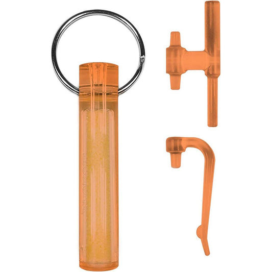 orange 2-inch glowing keychain for outdoor use