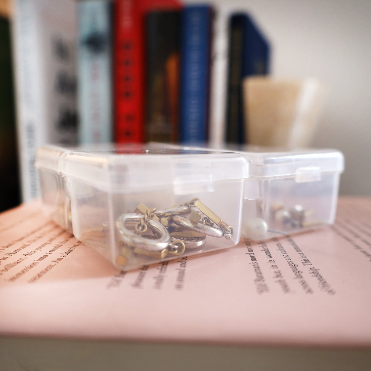 2 Pack ToolTreaux Clear 4 Compartment Plastic Pop Top Storage Organizer, view 7
