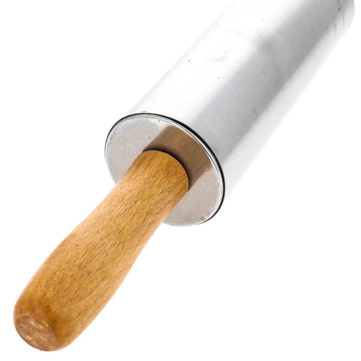 Beille Oak Wood Stainless Steel Barrel Classic Bakers Rolling Pin Baking 13" 17"