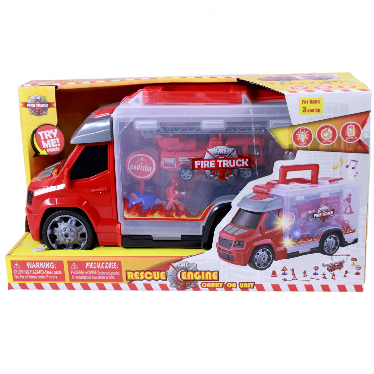 TychoTyke Construction and Rescue Tools Truck with Light and Sound Red, view 9