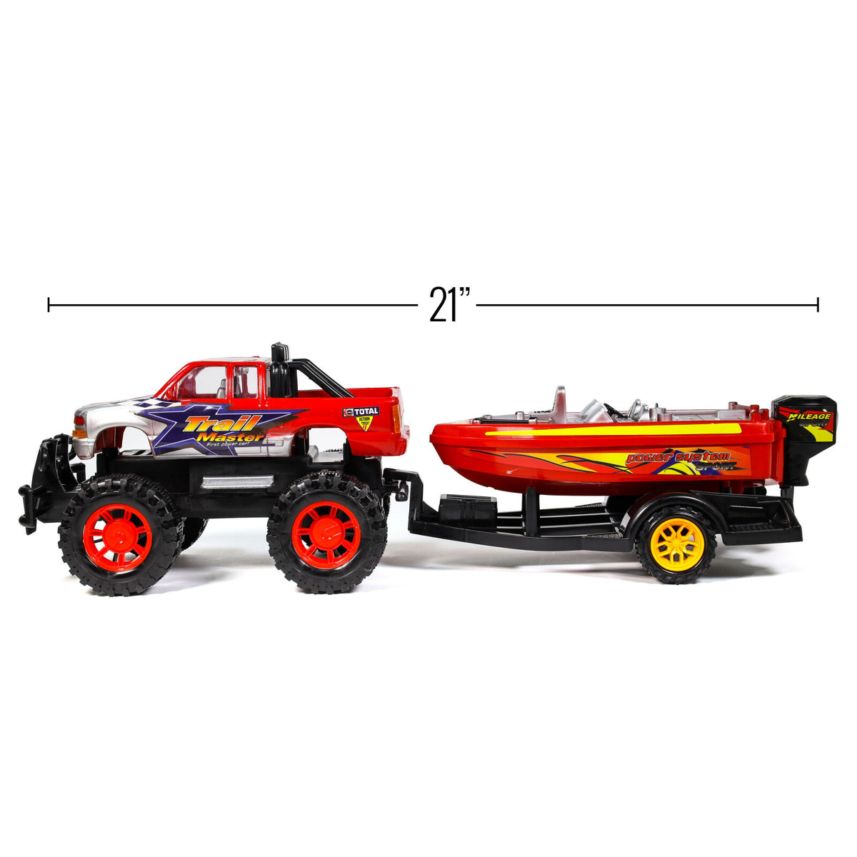 Kidplokio Friction Power Off Road Monster Truck Toy Boat Trailer Hitch for Boys, view 11