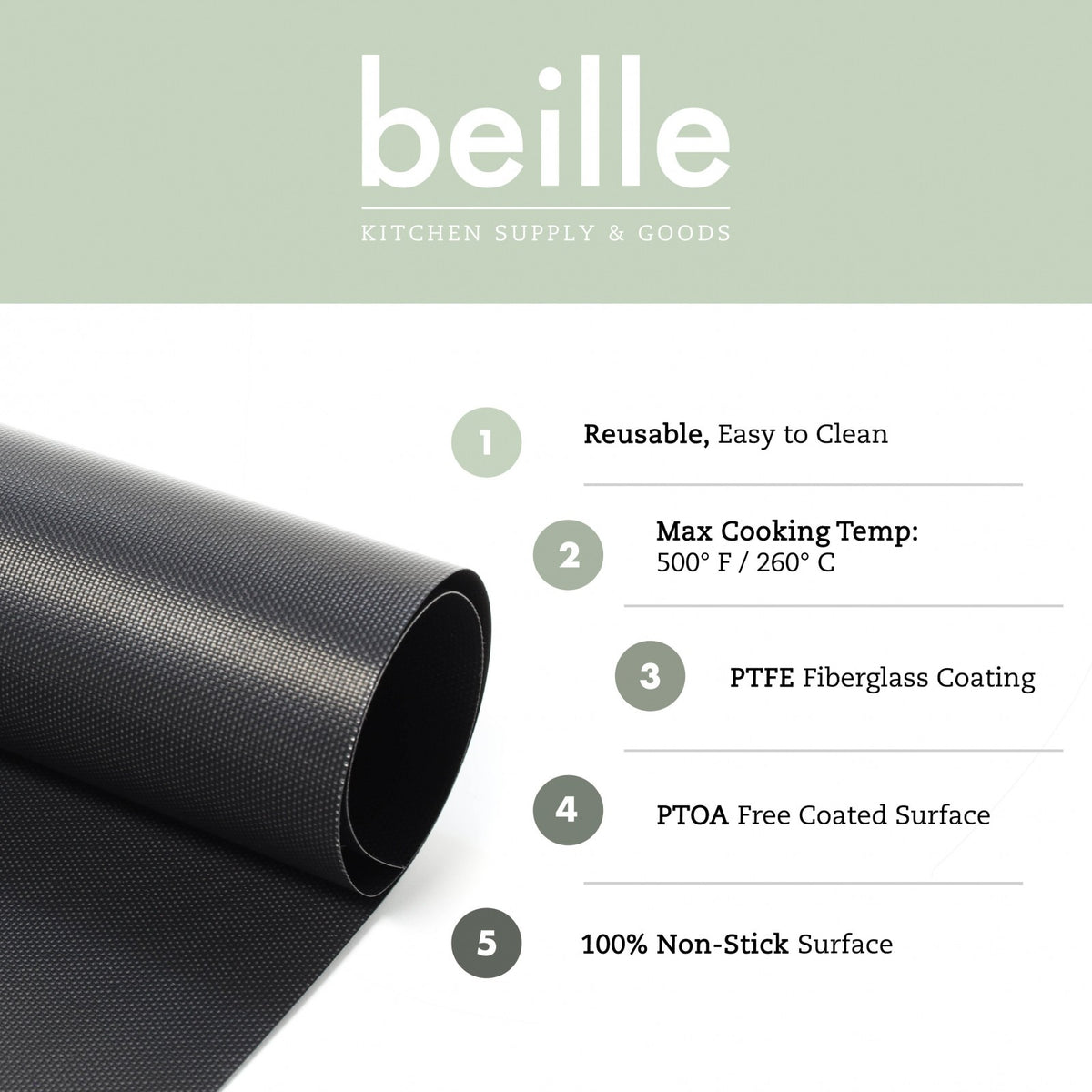 2 Pack Beille Black BBQ Grill Reusable Non Stick Grilling Mats 13x15" 2pk