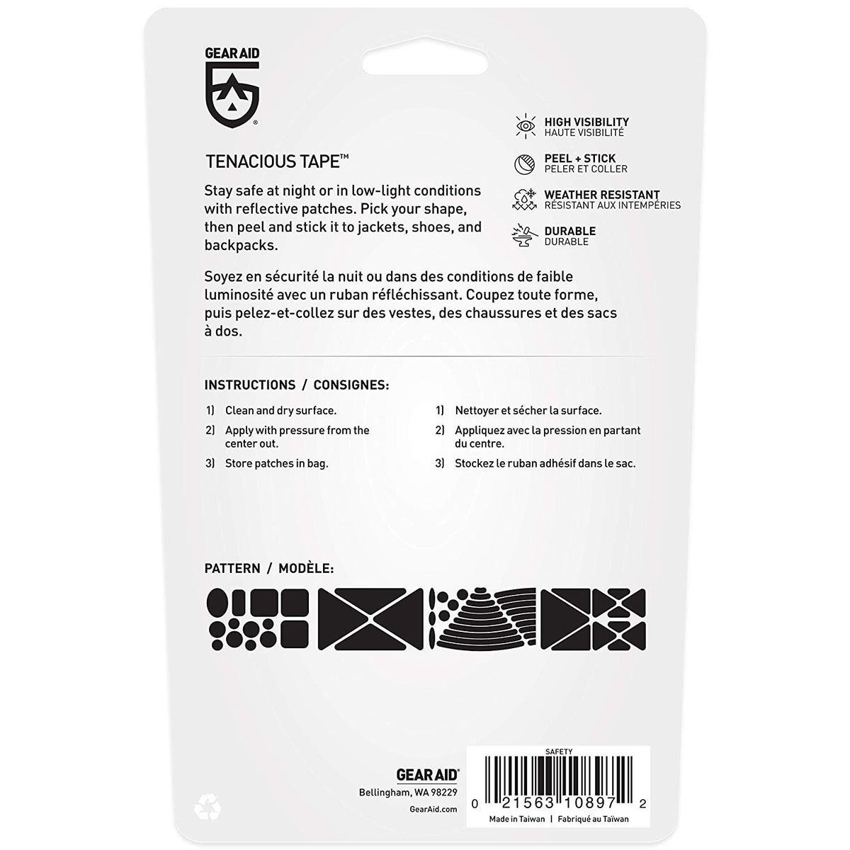 GEAR AID Tenacious Tape Reflective Patches for Safety, Jackets, Bike and Outdoor, view 3