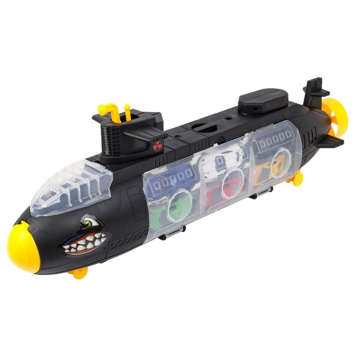 Kidplokio Boys 7pc Submarine Shark Diecast Toy Car Carrier Transporter, Age 3 up, view 8
