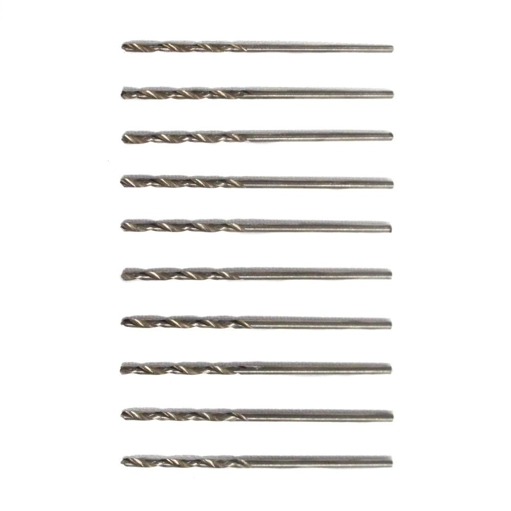 10pc #53 High Speed Steel Drill Bits 1/16 Inch Shank, view 2
