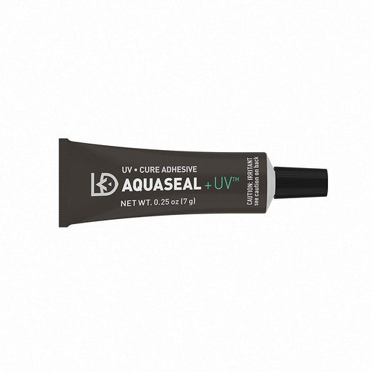 Gear Aid UV Cure AquaSeal .25oz adhesive tube for camping and outdoor repairs.