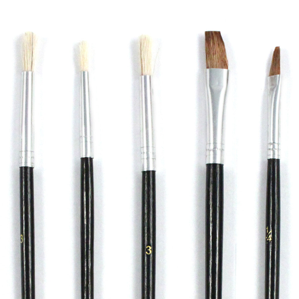 ToolTreaux Artist Paint Brushes Natural Hair Bristles Wooden Grip Assorted 15pc, view 3