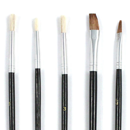 ToolTreaux Artist Paint Brushes Natural Hair Bristles Wooden Grip Assorted 15pc, view 3