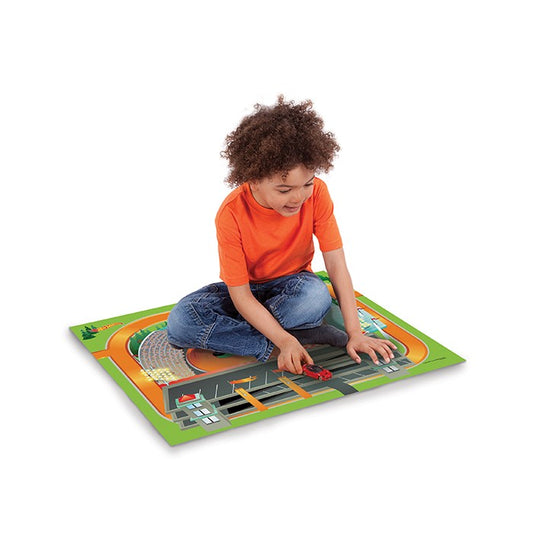Mattel Hot Wheels Felt Mega Mat with Toy Car Kids Road Playset Playroom Rug, view 2