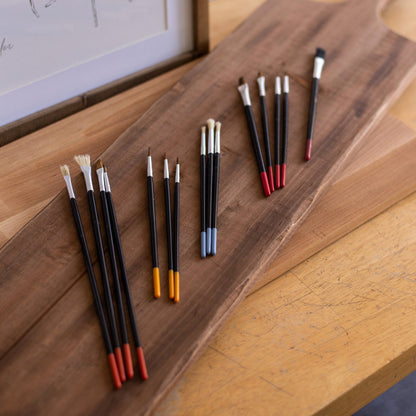 ToolTreaux Artist Paint Brushes Natural Hair Bristles Wooden Grip Assorted 15pc, view 7