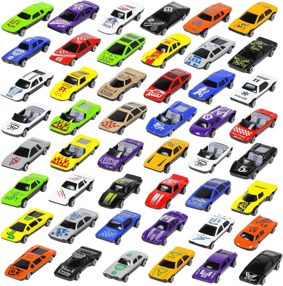 Kidplokio Ultimate Fleet 50pc Multicolor Diecast Toy Cars Play Set for Boys 3+, view 8