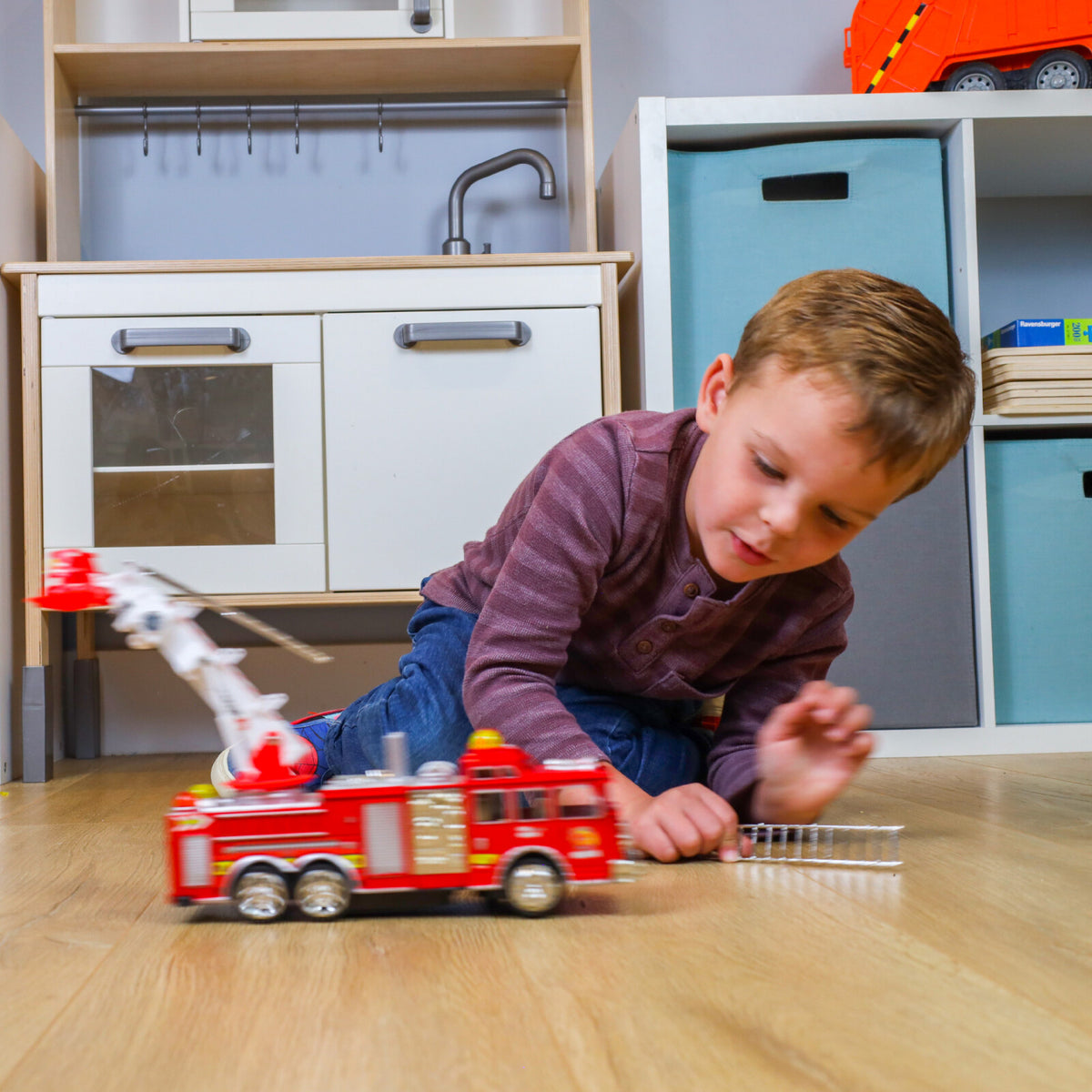 Kidplokio 360 Degree Bump and Go Emergency Toys Fire Truck Police Car (2 Styles), view 14