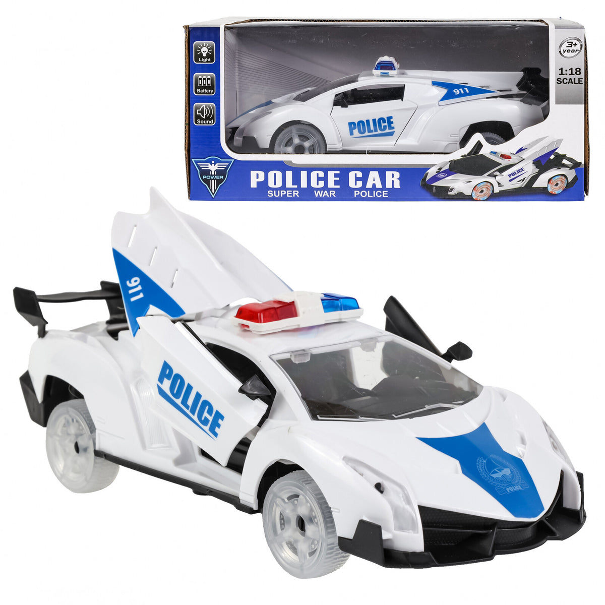 Kidplokio 360 Degree Bump and Go Emergency Toys Fire Truck Police Car (2 Styles), view 4