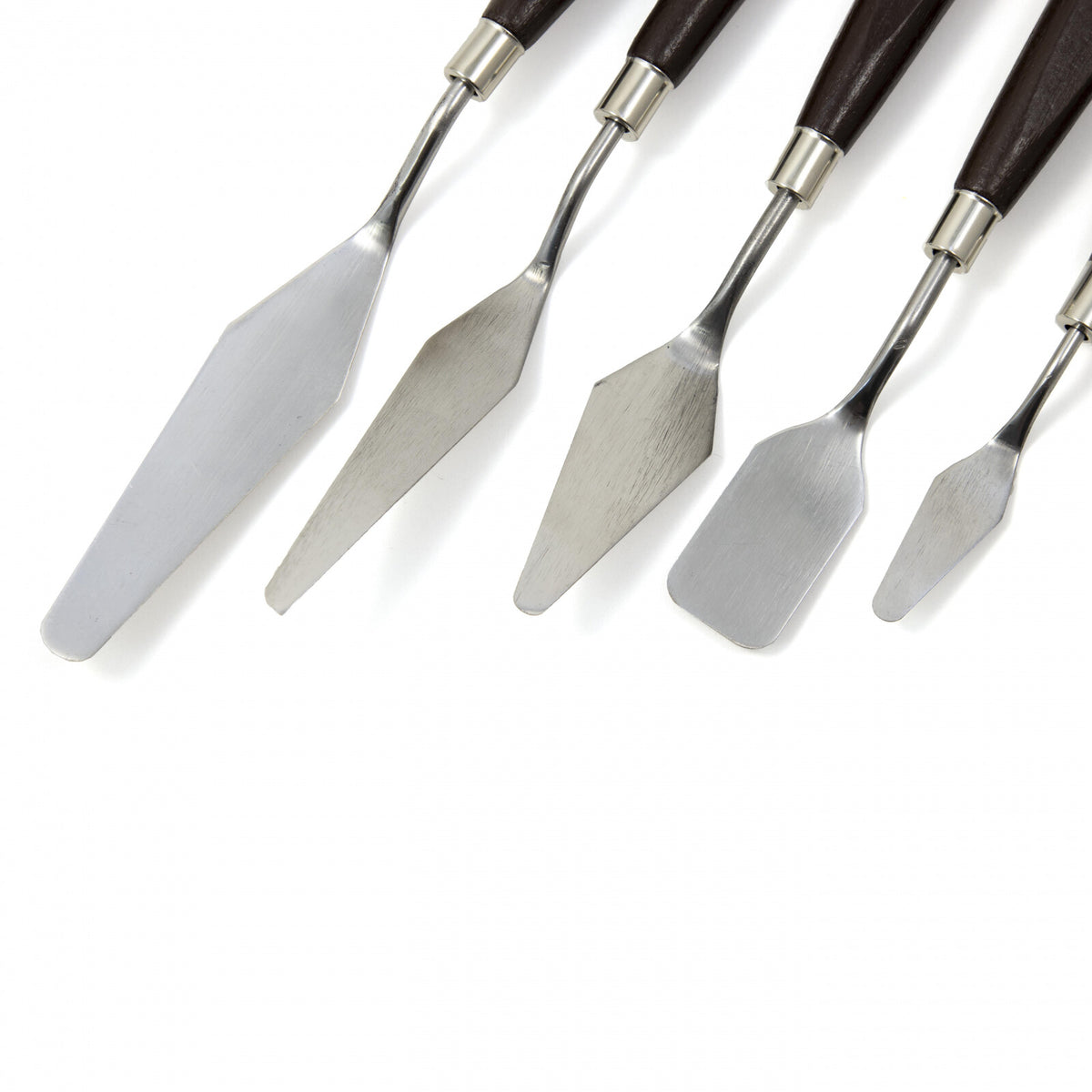 ToolTreaux Steel and Polished Wood Assorted Soft Medium Sculpting Spatulas, 5pc, view 3