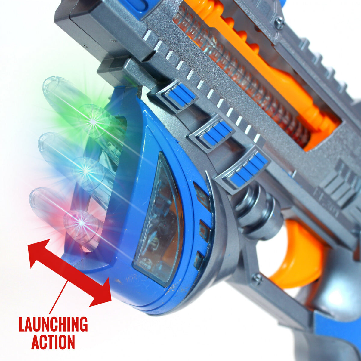 Kidplokio Sonic Space Blaster Toy Gun with Flashing Lights and Sounds, Blue,, view 6