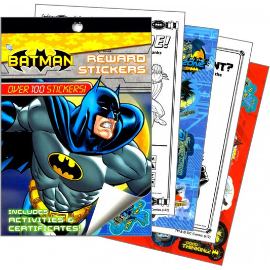 Batman activity coloring book cover with stickers, designed for boys ages 3 and up.