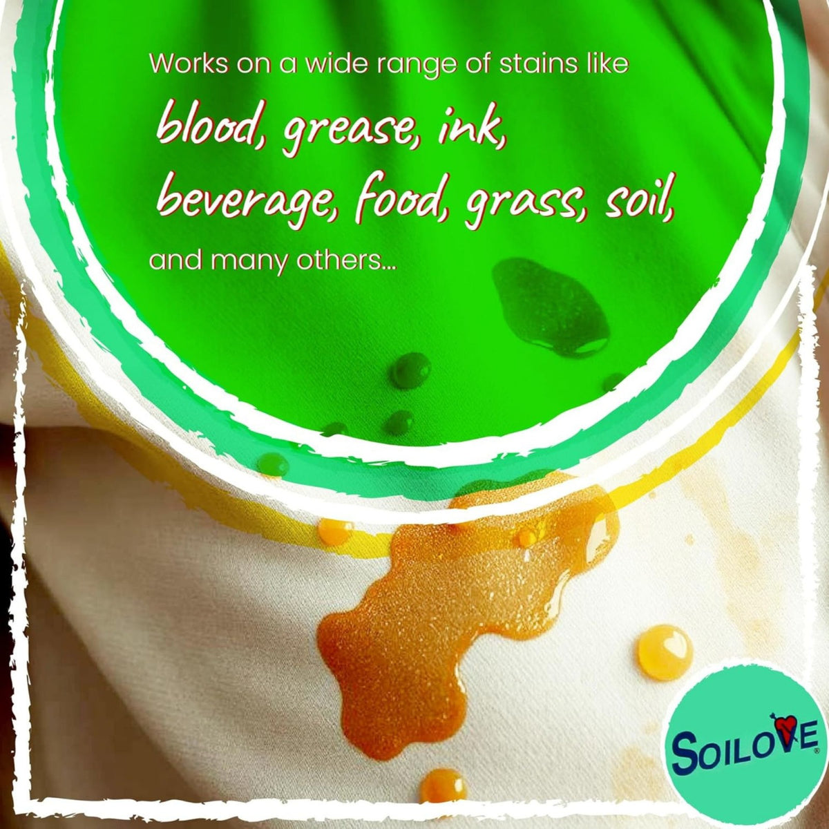 Soilove Laundry Soil Stain Remover All Colorfast Washable Fabrics (Many Sizes), view 4