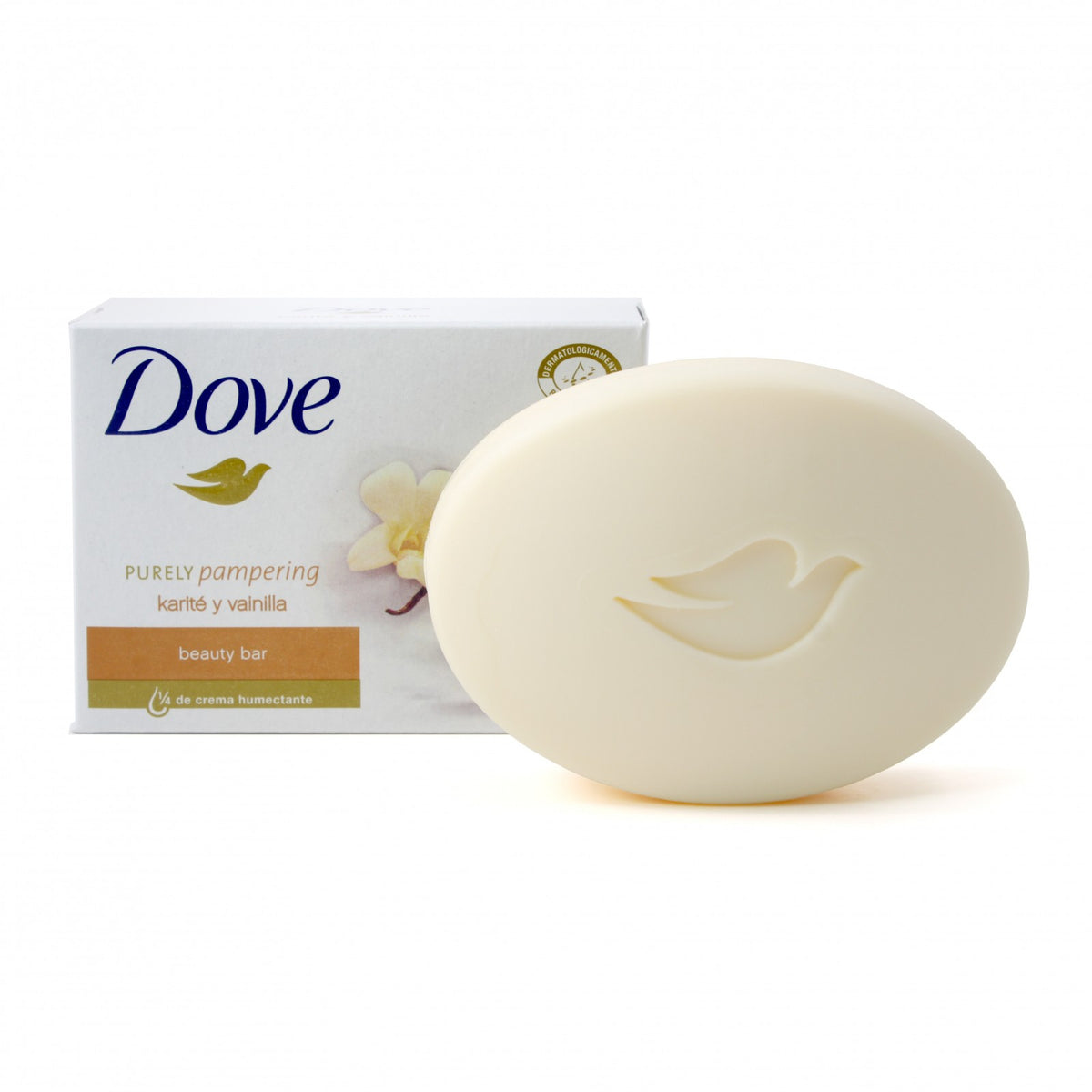Five Dove Shea Butter Beauty Cream bar soaps with vanilla scent, individually packed, 3.75 oz size.