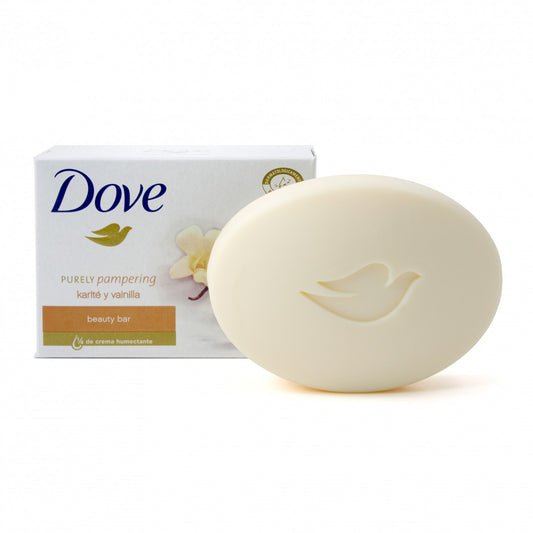 Five Dove Shea Butter Beauty Cream bar soaps with vanilla scent, individually packed, 3.75 oz size.
