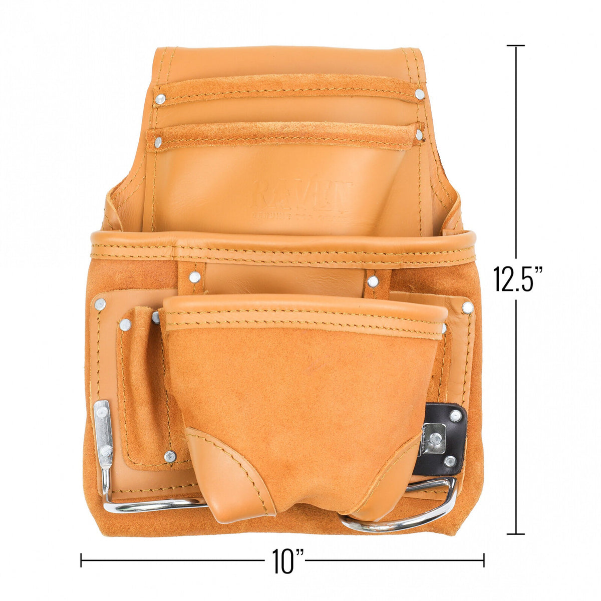 ToolTreaux 10 Pocket Heavy Duty Leather Tool Pouch DIY Woodworking, 12 x 10 Inch, view 4