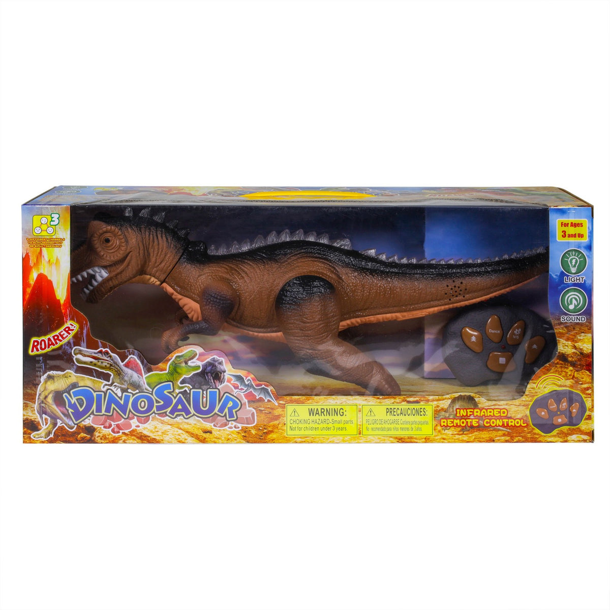Kidplokio RC Remote Control Brown T Rex Dinosaur Toys with LED Lights, Sounds,, view 11