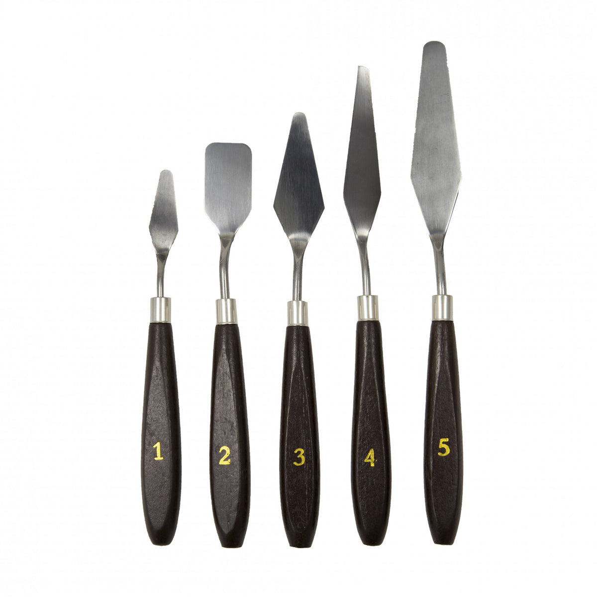 ToolTreaux Steel and Polished Wood Assorted Soft Medium Sculpting Spatulas, 5pc, view 12