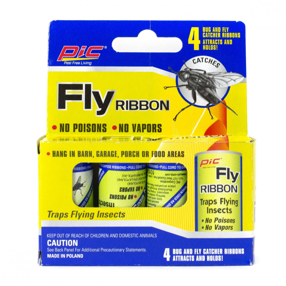 Household 4PK Insect Mosquito Fly Ribbon Sticky Tape - No Mess, No Vapors, view 4